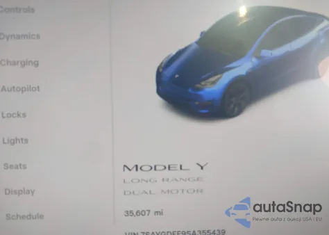 2025 Tesla Model Y Long Range Dual Motor All-Wheel Drive из США, поврежденный, VIN 7SAYGDEE9SA355439
